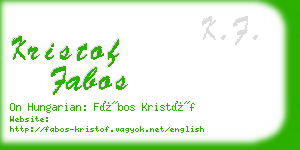 kristof fabos business card